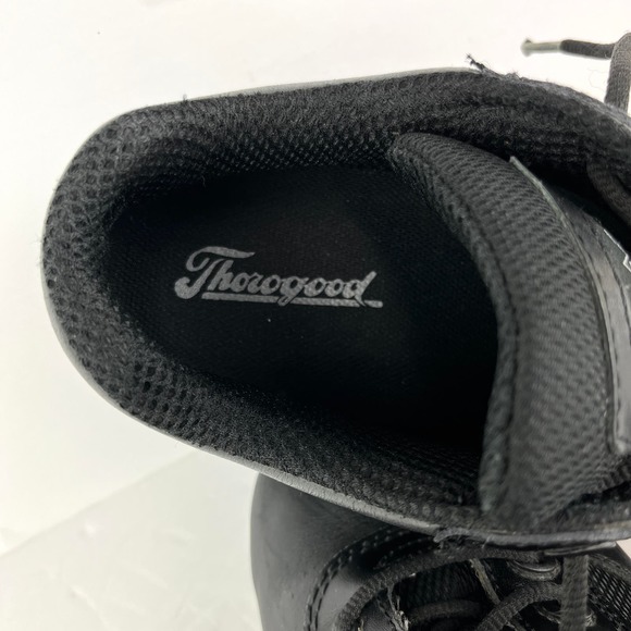 THOROGOOD Oil Slip Resistant Black Leather Lace Up Work Shoes Mens Size 9.5 W - Picture 6 of 7